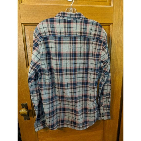 SONOMA Sz M Supersoft Flannel Black Gray Pink Plaid L/S Shirt Mens - Picture 4 of 4